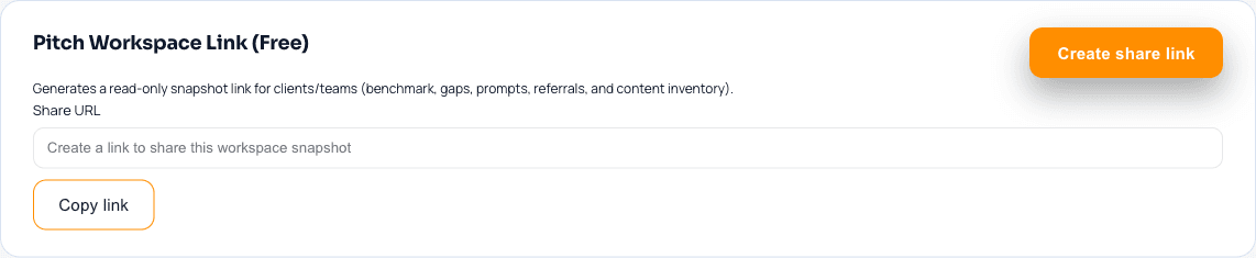 Workspace share link module